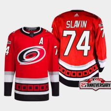 Jaccob Slavin #74 Carolina Hurricanes Red Jersey 2022-23 Third 25th Anniversary