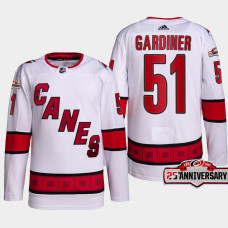 Jake Gardiner #51 Carolina Hurricanes White Jersey 2022-23 Authentic Away 25th Anniversary