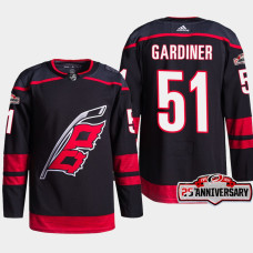 Carolina Hurricanes Jake Gardiner Black 25th Anniversary Authentic Home Jersey 2022-23