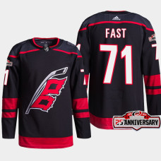 Carolina Hurricanes Jesper Fast Black 25th Anniversary Authentic Home Jersey 2022-23