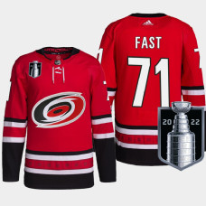 Jesper Fast Carolina Hurricanes 2022 Stanley Cup Playoffs Red #71 Jersey Authentic Pro