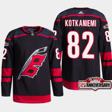 Carolina Hurricanes Jesperi Kotkaniemi Black 25th Anniversary Authentic Home Jersey 2022-23