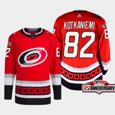 Jesperi Kotkaniemi #82 Carolina Hurricanes Red Jersey 2022-23 Third 25th Anniversary