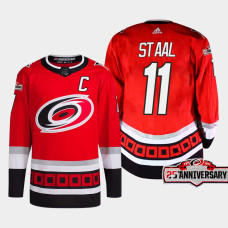 Jordan Staal #11 Carolina Hurricanes Red Jersey 2022-23 Third 25th Anniversary