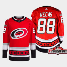 Martin Necas #88 Carolina Hurricanes Red Jersey 2022-23 Third 25th Anniversary