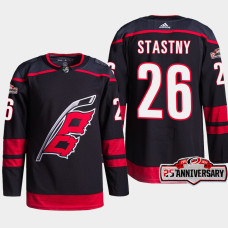 Carolina Hurricanes Paul Stastny Black 25th Anniversary Authentic Home Jersey 2022-23