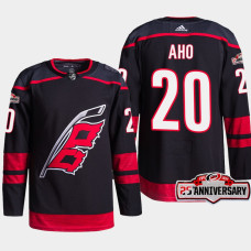 Carolina Hurricanes Sebastian Aho Black 25th Anniversary Authentic Home Jersey 2022-23