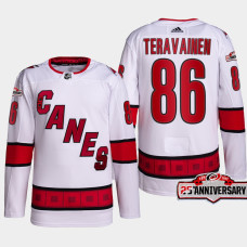 Teuvo Teravainen #86 Carolina Hurricanes White Jersey 2022-23 Authentic Away 25th Anniversary