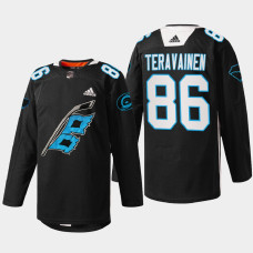 Teuvo Teravainen Carolina Hurricanes Panthers Night 2022 Black #86 Jersey Warm-up sweater