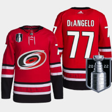 Tony DeAngelo Carolina Hurricanes 2022 Stanley Cup Playoffs Red #77 Jersey Authentic Pro