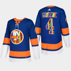 Andy Greene New York Islanders Pride Night 2022 Royal #4 Jersey HockeyIsForEveryone