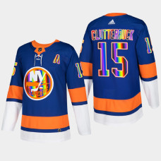 Cal Clutterbuck New York Islanders Pride Night 2022 Royal #15 Jersey HockeyIsForEveryone