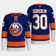 Ilya Sorokin #30 New York Islanders Royal Jersey 2022 Home Primegreen Authentic Pro