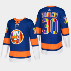 Ilya Sorokin New York Islanders Pride Night 2022 Royal #30 Jersey HockeyIsForEveryone