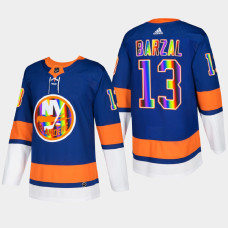 Mathew Barzal New York Islanders Pride Night 2022 Royal #13 Jersey HockeyIsForEveryone