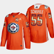 Mark Scheifele Winnipeg Jets 2022 WASAC Night Orange #55 Jersey Indigenous Warmup