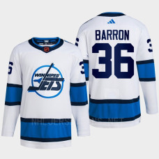 Morgan Barron Reverse Retro 2.0 2022 Winnipeg Jets White Jersey Authentic Primegreen #36