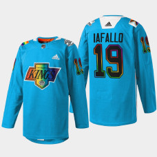 Alex Iafallo Los Angeles Kings Pride Night 2022 Blue #19 Jersey Warm-Up