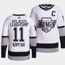 Anze Kopitar Los Angeles Kings 2022 Mark Messier Leadership Award White #11 Jersey