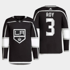 Los Angeles Kings Matt Roy Black Primegreen Authentic Pro Home Jersey 2022