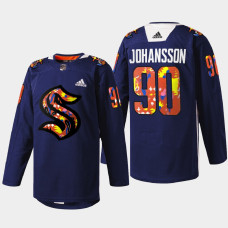 Marcus Johansson Seattle Kraken Women of Hockey 2022 Navy #90 Jersey Stevie Artwork Warmup