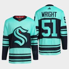 Seattle Kraken 2022 Reverse Retro 2.0 Shane Wright Ice Blue Authentic Primegreen Jersey Men's