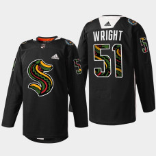 Shane Wright Seattle Kraken Black History Month Black #51 Jersey 2022 NHL Draft