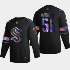 Shane Wright Seattle Kraken Iridescent Holographic Black #51 Jersey 2022 NHL Draft