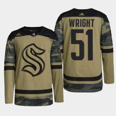 Shane Wright Seattle Kraken Military Appreciation Camo #51 Jersey 2022 NHL Draft