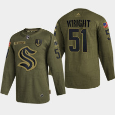 Shane Wright Seattle Kraken Veterans Day Camo #51 Jersey 2022 NHL Draft