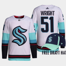 Shane Wright Seattle Kraken 2022 NHL Draft White Jersey Authentic Primegreen