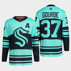 Seattle Kraken 2022 Reverse Retro 2.0 Yanni Gourde Ice Blue Authentic Primegreen Jersey Men's