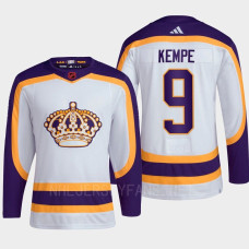 Adrian Kempe #9 Los Angeles Kings White Jersey 2022 Reverse Retro 2.0 Authentic Primegreen