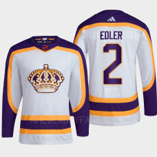 Alexander Edler #2 Los Angeles Kings White Jersey 2022 Reverse Retro 2.0 Authentic Primegreen