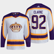 Brandt Clarke #92 Los Angeles Kings White Jersey 2022 Reverse Retro 2.0 Authentic Primegreen