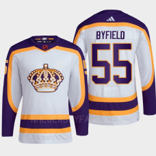 Quinton Byfield #55 Los Angeles Kings White Jersey 2022 Reverse Retro 2.0 Authentic Primegreen