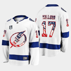 Alex Killorn Tampa Bay Lightning 4th of July 2022 White #17 Jersey Stars Stripes Flag