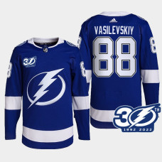 Andrei Vasilevskiy #88 Tampa Bay Lightning Blue Jersey 1992-2022 30th Season Authentic Home