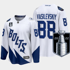 Tampa Bay Lightning Andrei Vasilevskiy 2022 Stanley Cup Final White Jersey Stadium Series #88