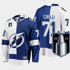 Anthony Cirelli Tampa Bay Lightning 2022 Eastern Conference Champs Blue White #71 Jersey Split