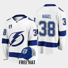 Brandon Hagel Tampa Bay Lightning 2022 Stanley Cup Final White #38 Jersey Away