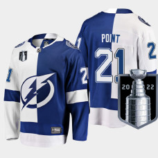 Brayden Point Tampa Bay Lightning 2022 Eastern Conference Champs Blue White #21 Jersey Split