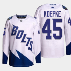 Cole Koepke Tampa Bay Lightning 2022 Stadium Series White #45 Jersey Authentic