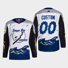 Tampa Bay Lightning 2022 Reverse Retro 2.0 Custom White Authentic Primegreen Jersey Men's