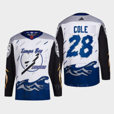 Tampa Bay Lightning 2022 Reverse Retro 2.0 Ian Cole White Authentic Primegreen Jersey Men's