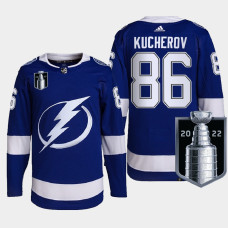 Nikita Kucherov Tampa Bay Lightning 2022 Stanley Cup Playoffs Blue #86 Jersey Authentic Pro