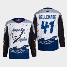 Tampa Bay Lightning 2022 Reverse Retro 2.0 Pierre-Edouard Bellemare White Authentic Primegreen Jersey Men's