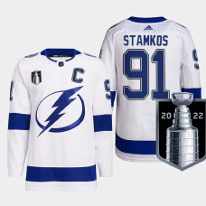 Tampa Bay Lightning Steven Stamkos White Authentic 2022 Eastern Conference Champs Jersey