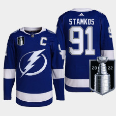 Steven Stamkos Tampa Bay Lightning 2022 Stanley Cup Playoffs Blue #91 Jersey Authentic Pro