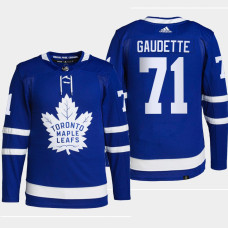 Adam Gaudette #71 Toronto Maple Leafs Blue Jersey 2022 Primegreen Authentic Home